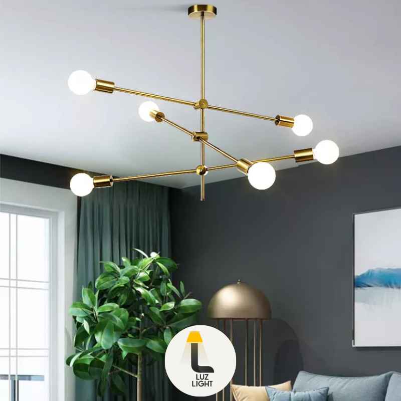 Lustre Nordic Home com Haste  Longa