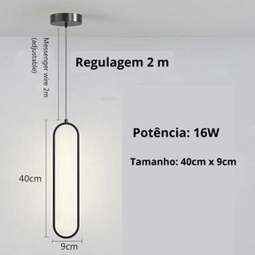 Pendente minimalista de LED