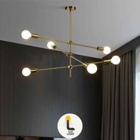 Lustre Nordic Home com Haste  Longa