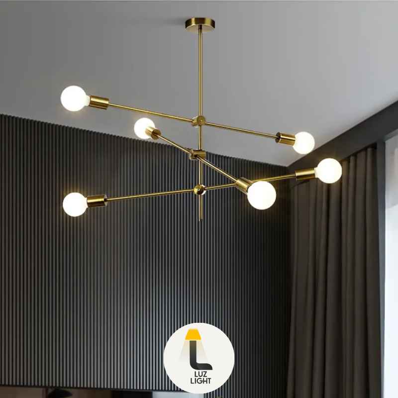 Lustre Nordic Home com Haste  Longa