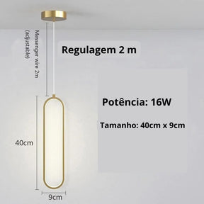 Pendente minimalista de LED