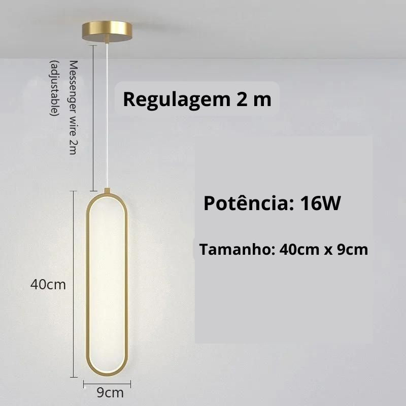 Pendente minimalista de LED