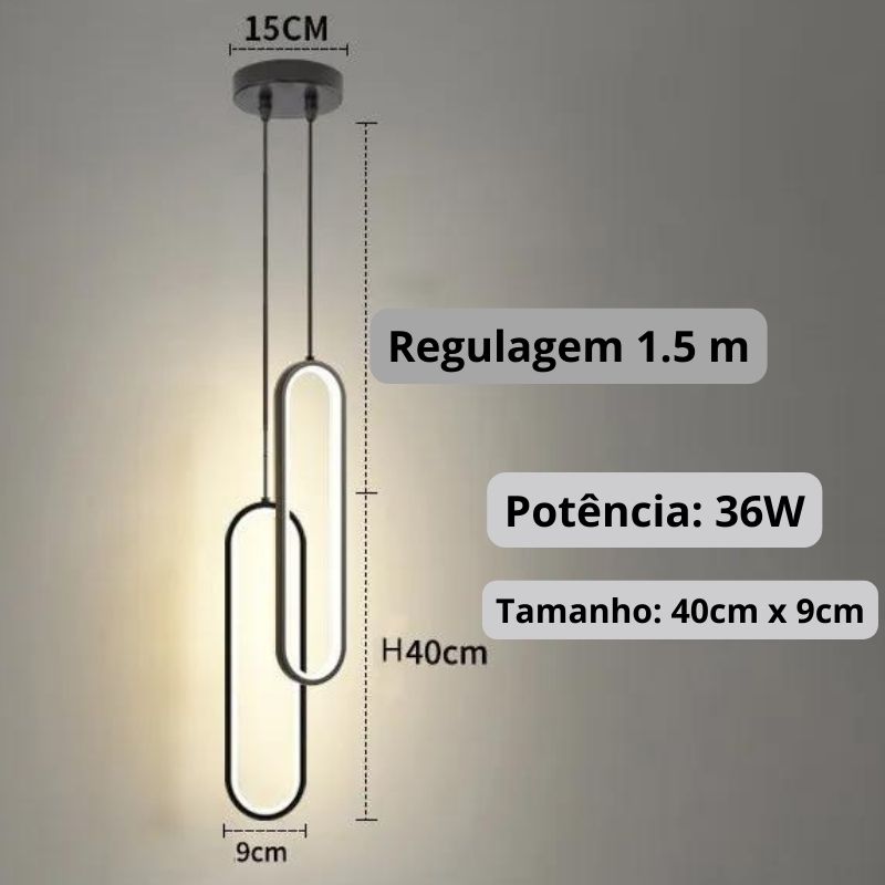 Pendente minimalista de LED