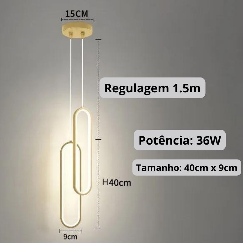 Pendente minimalista de LED