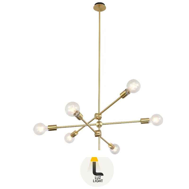 Lustre Nordic Home com Haste  Longa