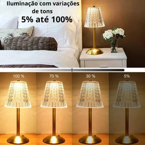 Luminária De Mesa Abajur Sem Fio Touch - Aura