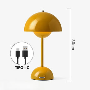 Luminária De Mesa Abajur Cogumelo 2 sem fio touch USB