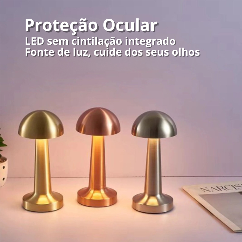 Luminária De Mesa Abajur mini Cogumelo sem fio