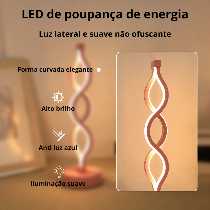 Luminária De Mesa Abajur spiral duplo