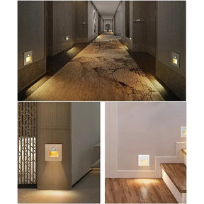 Arandela LED Embutida para Degrau de Escada com Sensor de Presença - STE