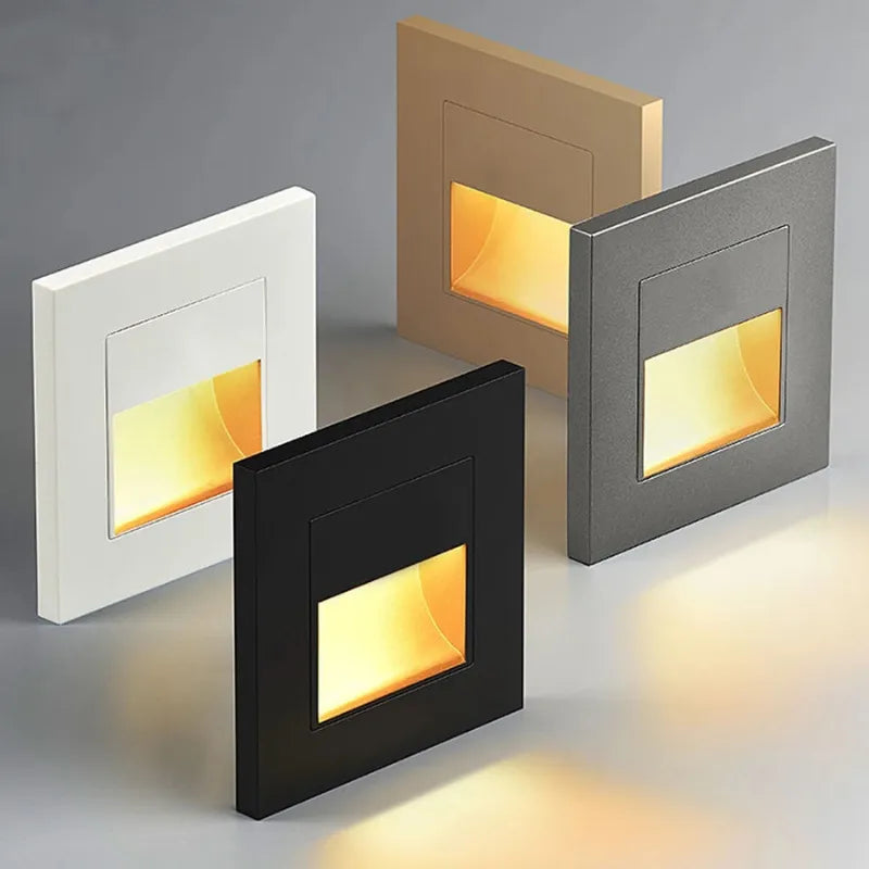 Arandela LED Embutida para Degrau de Escada com Sensor de Presença - STE