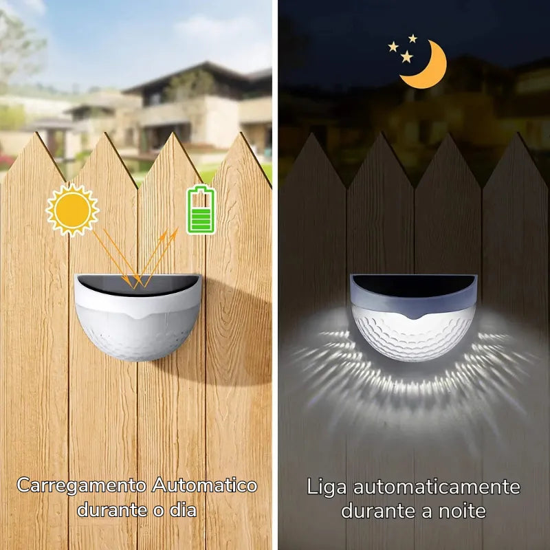 Arandela Solar – Decorativa Ondulada para Áreas Externas - Lumen