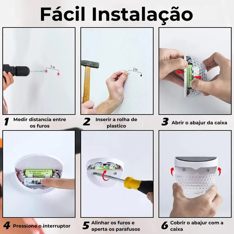 Arandela Solar – Decorativa Ondulada para Áreas Externas - Lumen