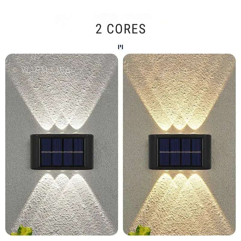 Arandela Solar de Parede Externa  – Iluminação Dupla - TEX