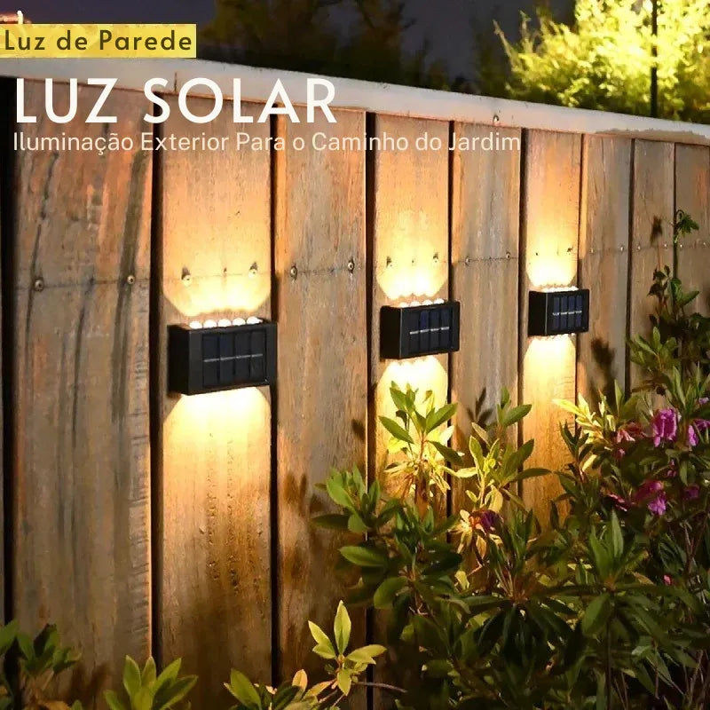 Arandela Solar de Parede Externa  – Iluminação Dupla - TEX