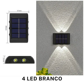Arandela Solar de Parede Externa  – Iluminação Dupla - TEX