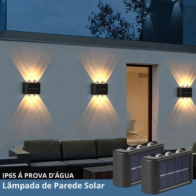 Arandela Solar de Parede Externa – Iluminação Dupla - TEX