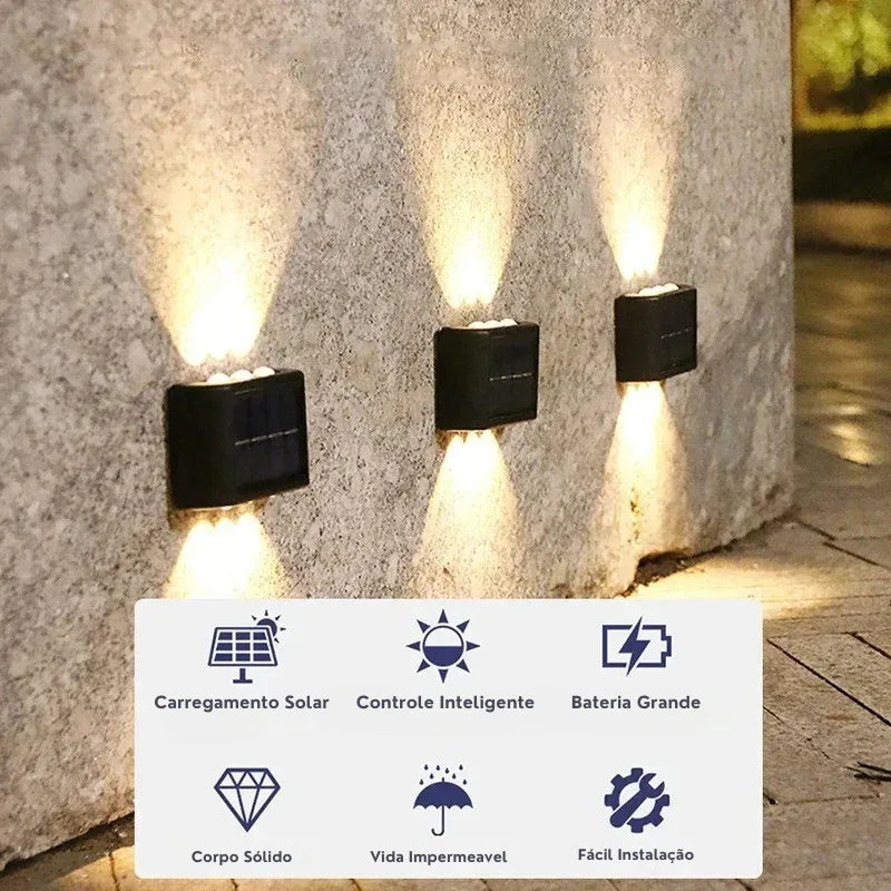 Arandela Solar de Parede Externa – Iluminação Dupla - TEX