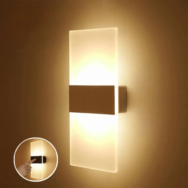 Arandela de Parede Sem fio LED Nordic Sconce – Sensor de Movimento e Toque, Recarregável USB