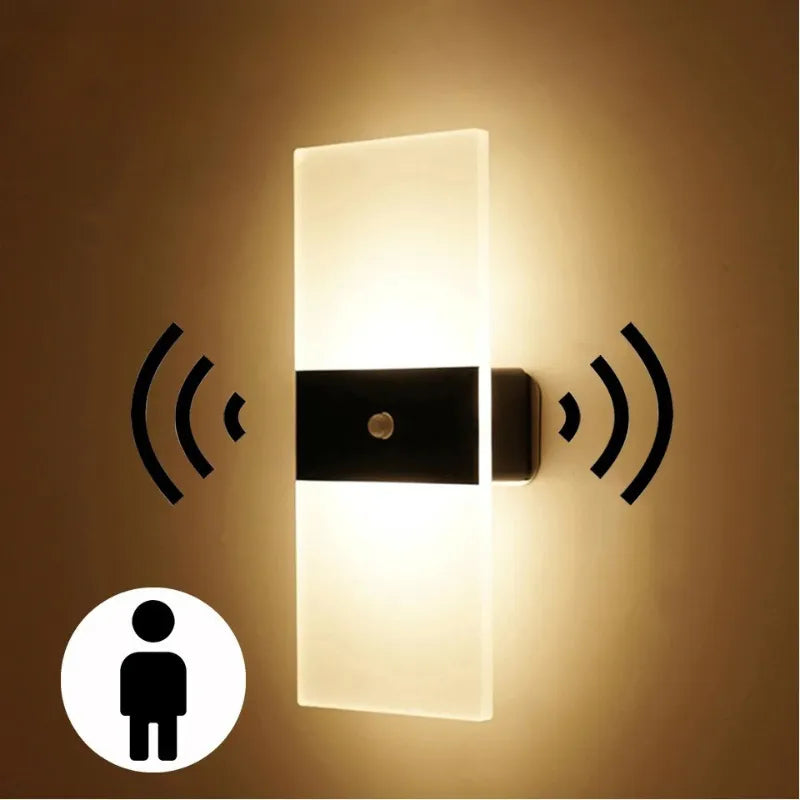 Arandela de Parede Sem fio LED Nordic Sconce – Sensor de Movimento e Toque, Recarregável USB