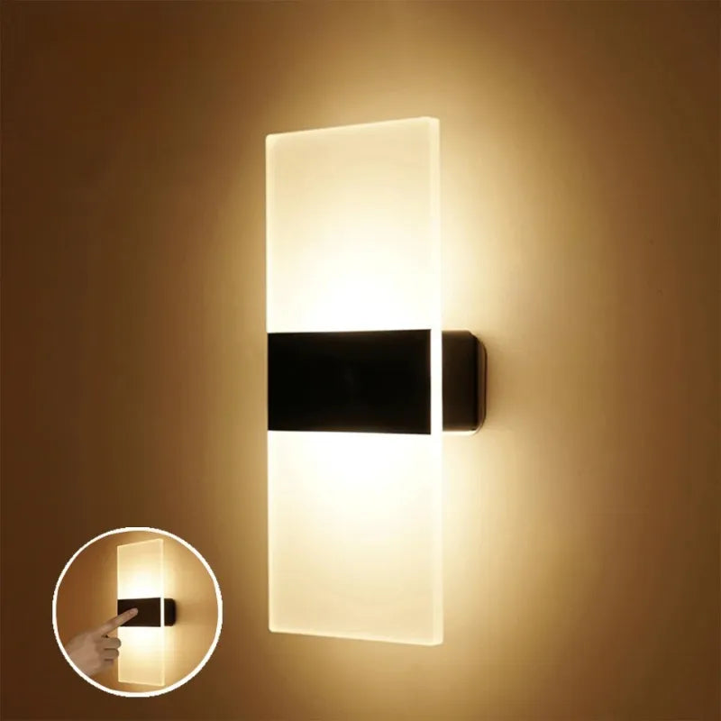 Arandela de Parede Sem fio LED Nordic Sconce – Sensor de Movimento e Toque, Recarregável USB