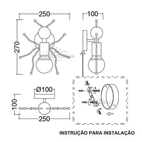 Arandela de parede Boneco