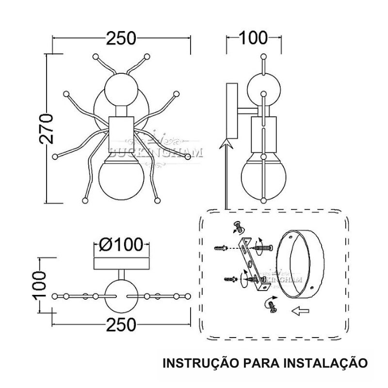 Arandela de parede Boneco