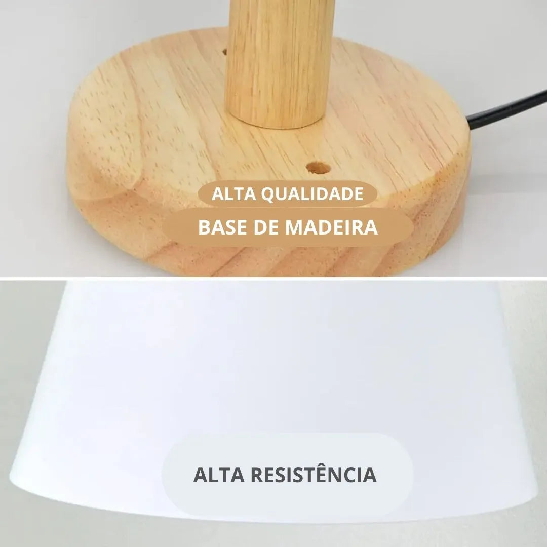 Arandela de parede Wood Nordic com Interruptor e tomada