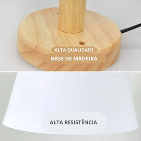 Arandela de parede Wood Nordic com Interruptor e tomada