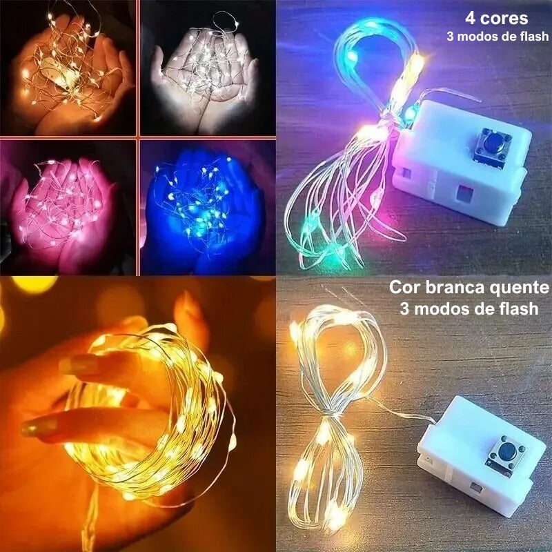 Cordão de Luzes de decoração Strings - Bateria