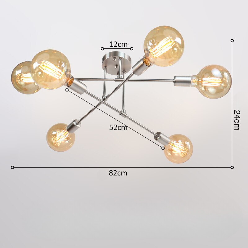 Lustre de teto  Minimalista - Prata