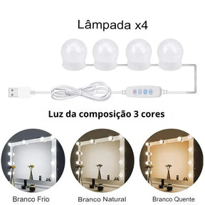 Lâmpadas de LED USB para espelho - com controle