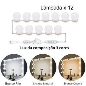 Lâmpadas de LED USB para espelho - com controle