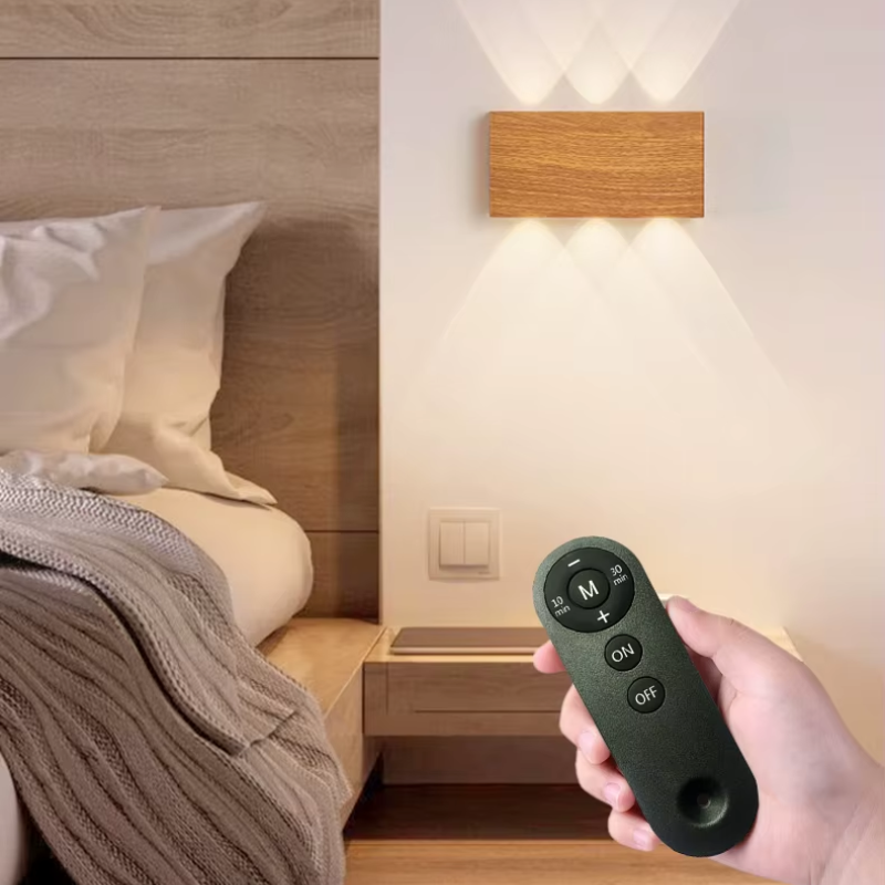 Luminária Arandela de Parede Touch Recarregável  e Controle Remoto – 3 Cores