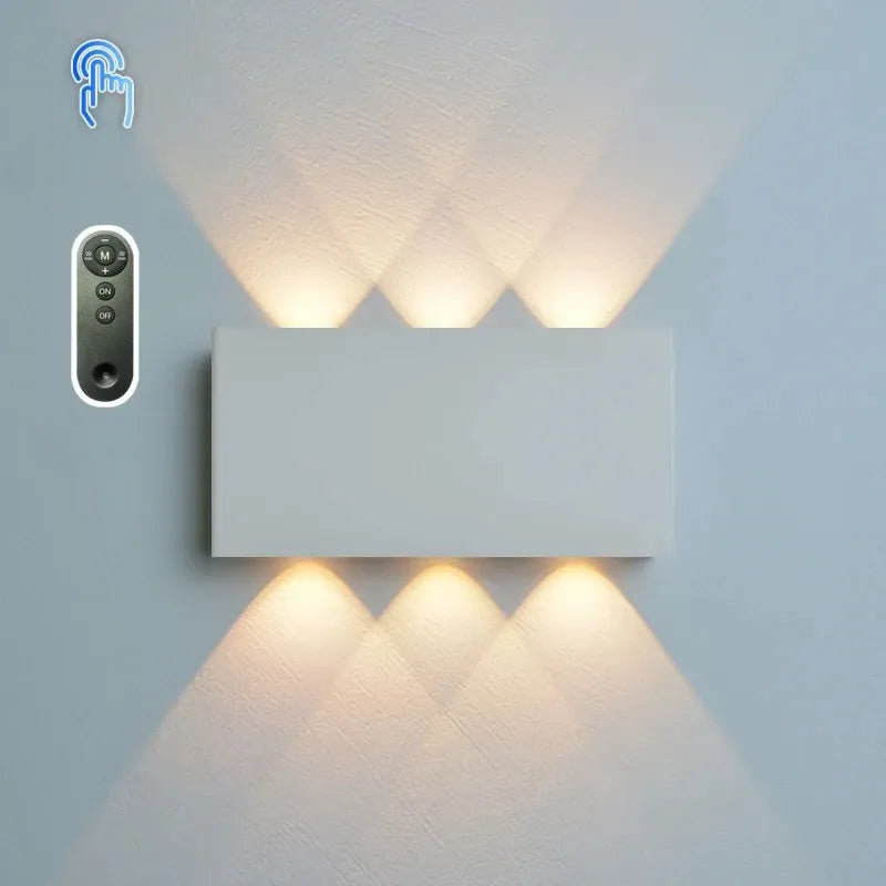 Luminária Arandela de Parede Touch Recarregável  e Controle Remoto – 3 Cores