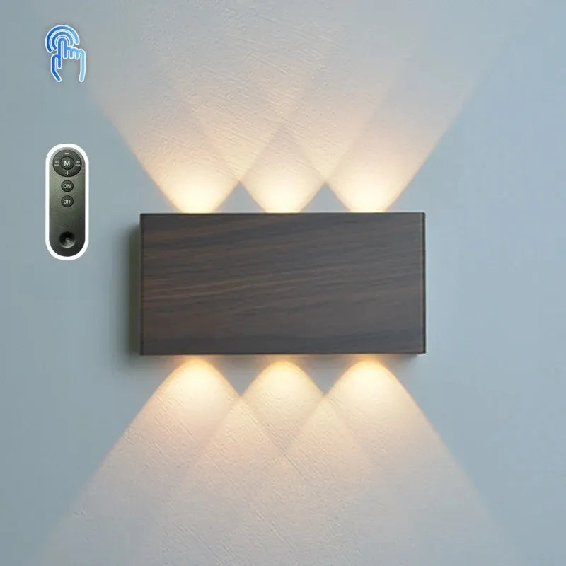Luminária Arandela de Parede Touch Recarregável  e Controle Remoto – 3 Cores