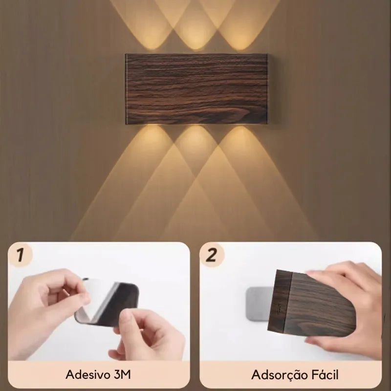 Luminária Arandela de Parede Touch Recarregável e Controle Remoto – 3 Cores