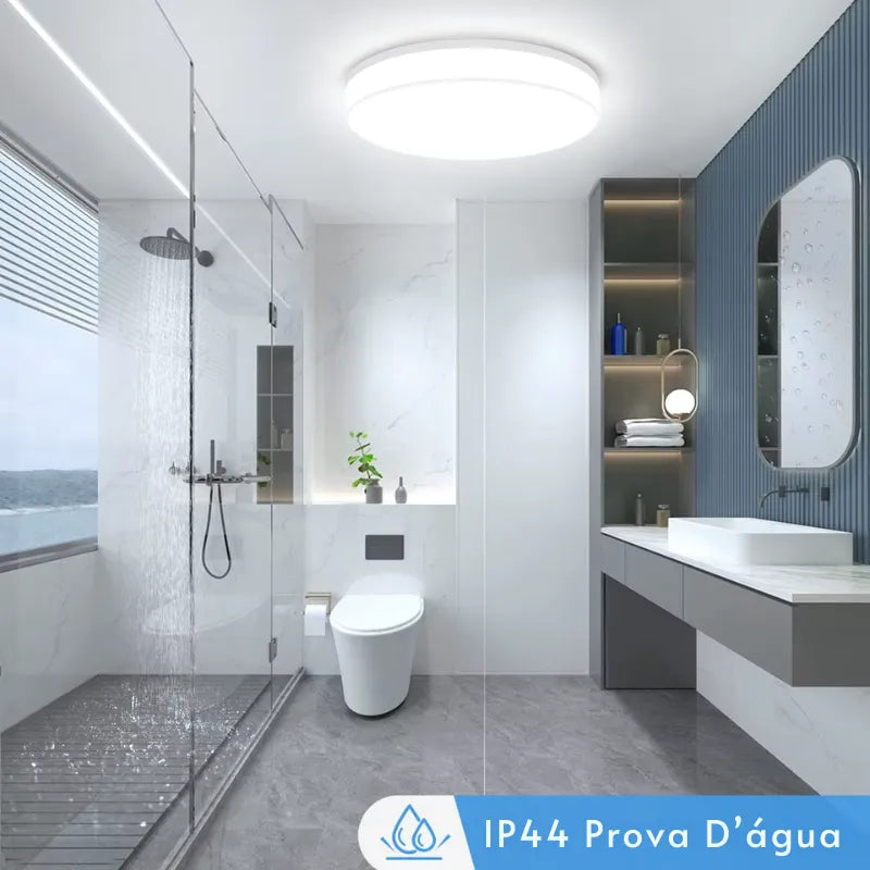Luminária Plafon de Teto LED Redondo Ultrafino – 3 Tons de Luz – IRALAN