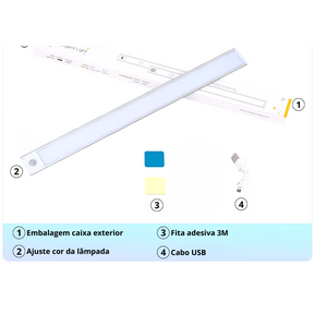 Luminária Sem fio Magnética - Recarregável USB  - Slim Motion