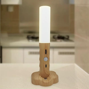 Luminária Sem fio Magnética com sensor - Madeira Wood