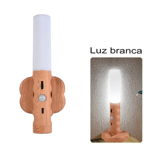 Luminária Sem fio Magnética com sensor - Madeira Wood