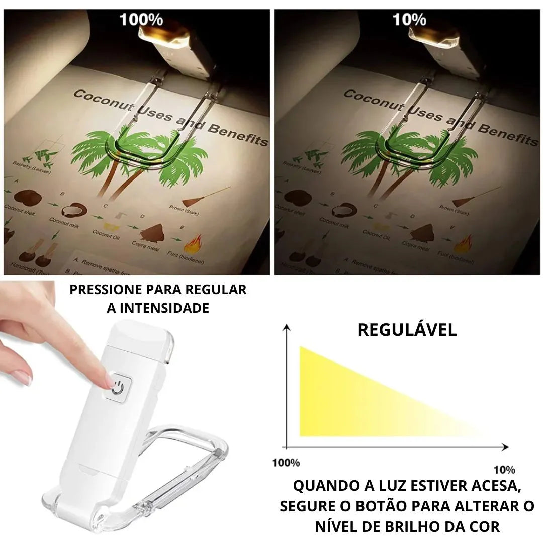 Luminária De Leitura Com Clip Recarregável - LESS