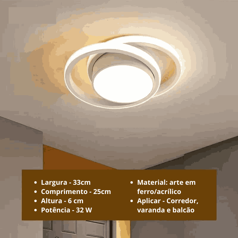 Luminária de teto aislen - Oval