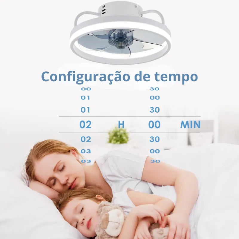 Ventilador de Teto Inteligente com Luminária e controle remoto - Flush