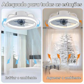 Ventilador de Teto Inteligente com Luminária e controle remoto - Flush