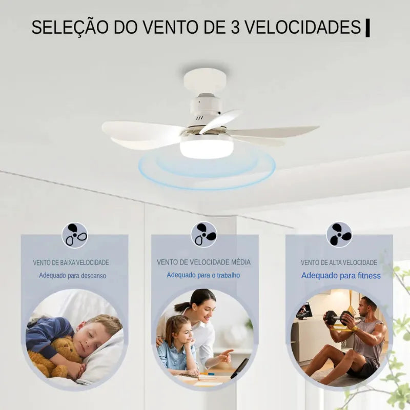 Luminária com ventilador e controle remoto - 40W - Socket