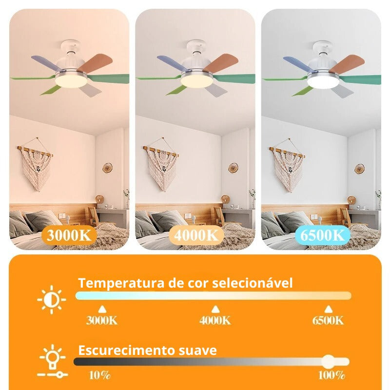 Luminária com ventilador e controle remoto - 40W - billa