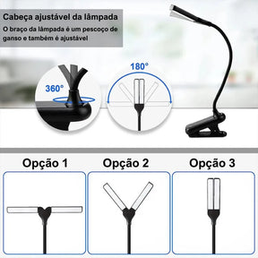 Luminária sem fio para Leitura Mesa Portátil Recarregável