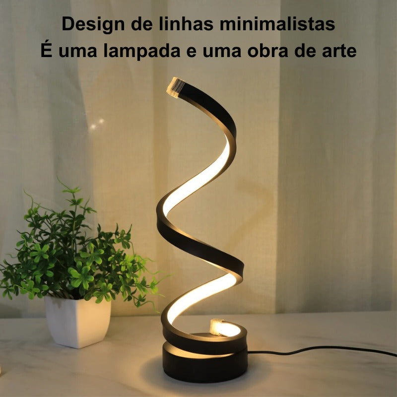 Luminária De Mesa Abajur Spiral