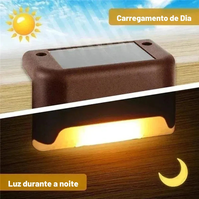 Luz Solar de Degrau LED – À Prova d'Água – Para Escadas, Deck e Jardim - Lumen